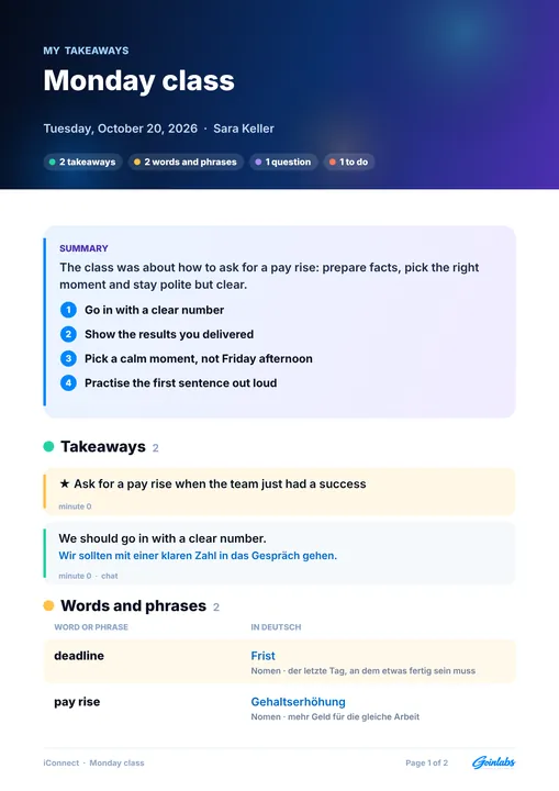 Your own notebook, organised for you