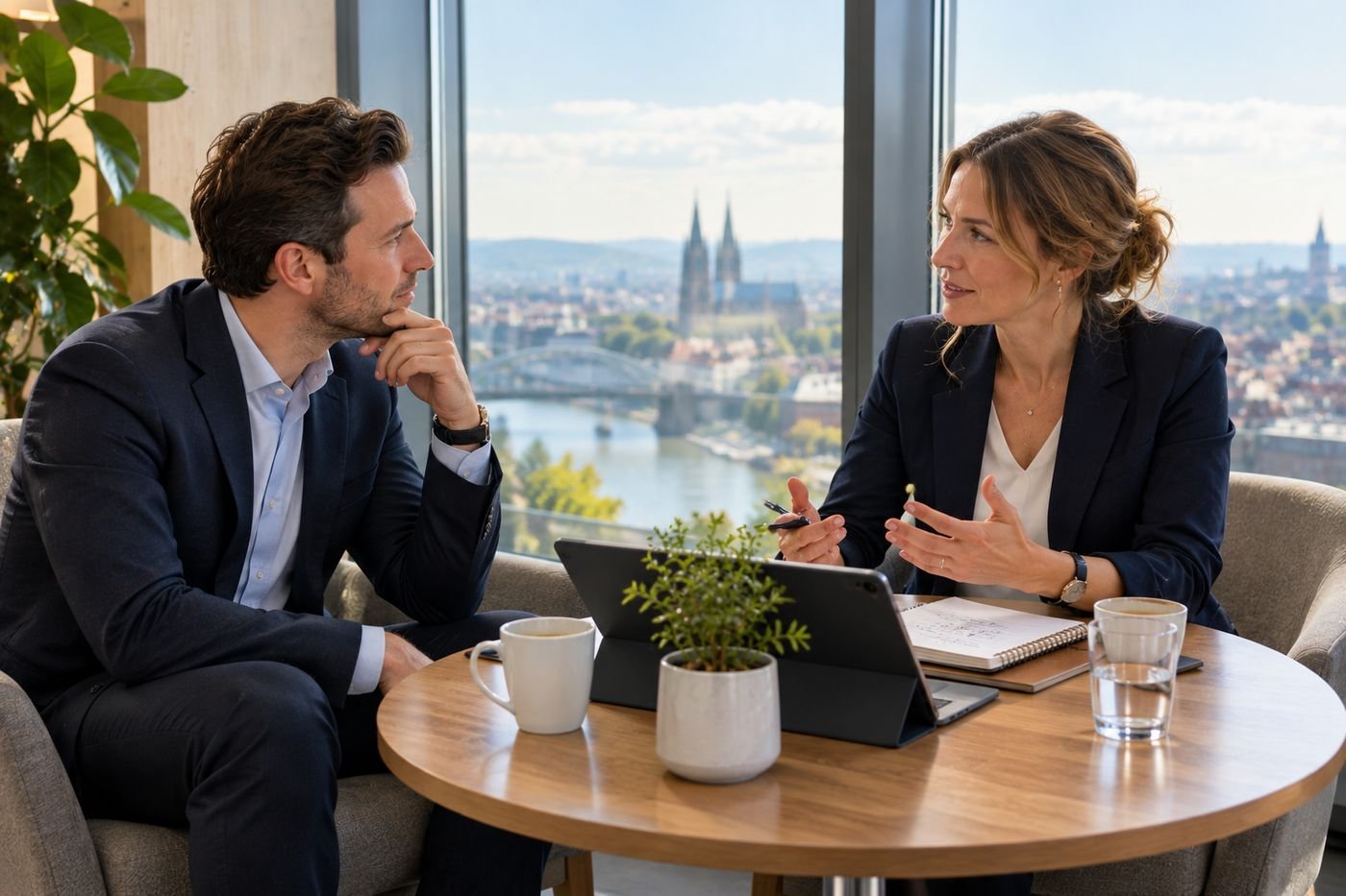 HR manager discussing training results